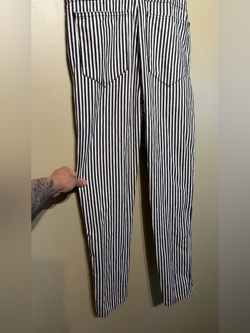Afends. 100% Cotton Striped Straight Leg Dungarees - Picture 14 of 16